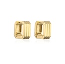 Hecheng Ornament Glossy Vertical Stripes Square Ear Clip Fashion 18K Gold Plated Ornament Ve394picture8
