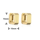 Hecheng Ornament Glossy Vertical Stripes Square Ear Clip Fashion 18K Gold Plated Ornament Ve394picture9