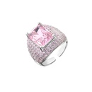Hecheng Ornament MicroInlaid Colorful Crystals Square Zircon Ring Exaggerated Western Style Open Ring Vj275picture8