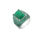 Hecheng Ornament MicroInlaid Colorful Crystals Square Zircon Ring Exaggerated Western Style Open Ring Vj275picture10