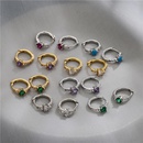 jewelry microinlaid colored diamonds ear buckle heart colored diamond earringspicture7