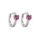 jewelry microinlaid colored diamonds ear buckle heart colored diamond earringspicture8