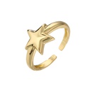 microinlaid zircon color diamond moon ring smooth star ring fashion open ringpicture7