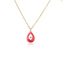 Hecheng Ornament Colorful Oil Necklace Drop Shape Eye Pendant Necklace 18K Gold Plated OShaped Chainpicture10