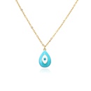 Hecheng Ornament Colorful Oil Necklace Drop Shape Eye Pendant Necklace 18K Gold Plated OShaped Chainpicture12