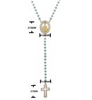 Colored Stone Virgin Mary Necklace Stainless Steel Plated 18K Color Preservingpicture10