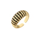 Microinlaid Color Diamond 18K Gold Plated Ring Opening Adjustable Wide Face European and American Ringpicture11