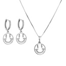 Hecheng Ornament Micro Inlaid Zircon Smiley Necklace Ornament Set Ins Trendy Smiley Ornamentpicture10