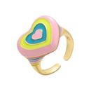 color peach heart ring rainbow open ringpicture6