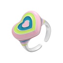 color peach heart ring rainbow open ringpicture7