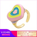color peach heart ring rainbow open ringpicture8