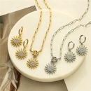 Hecheng Ornament Micro Inlaid Zircon Sun Necklace And Earrings Suite Ornament CrossBorder Sold Jewelry Ornamentpicture6