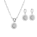 Hecheng Ornament Micro Inlaid Zircon Sun Necklace And Earrings Suite Ornament CrossBorder Sold Jewelry Ornamentpicture9