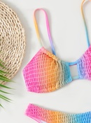 new European and American hot selling multicolor gradient cabled sexy bikinipicture9