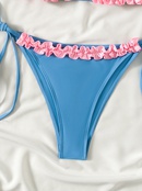 Solid Color Sexy Lace Strap Split Swimsuit European and American Amazon New Hot Sale Big Hot Beach Bikinipicture10