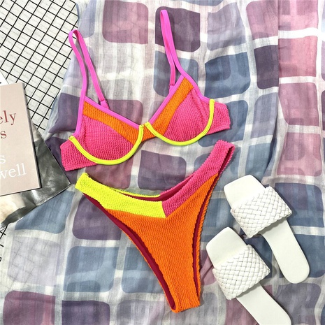 2021 Mehrfarbige Nähte neue Produkte Hot Sale Badeanzug Amazon Ali Express sexy Split zweiteiliger Bikini's discount tags