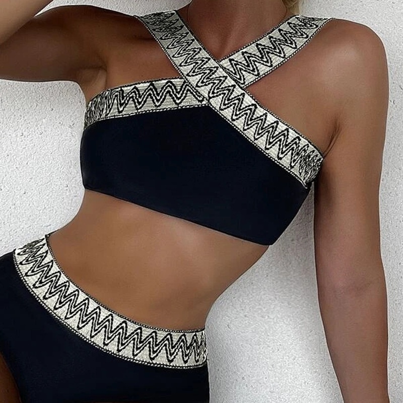 2022 Split Elastic Plate Belt New Bikini Womens Striped Swimsuit Foreign Trade Bikini AliExpress