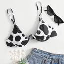 2022 New Unlined Top Cow Print Swimsuit Womens European and American OnePiece Steel Support Bikini CrossBorder Split Bikinipicture12