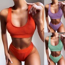 Yilin 2021 New European and American Ladies Sexy Solid Color Split Swimsuit AliExpress Bikinipicture7