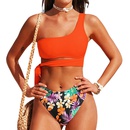 new style European and American swimwear split high waist printing oneshoulder strap bikini NHHL475880picture10