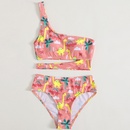 new style European and American oneshoulder highwaist multicolor printing split bikini swimsuitpicture7