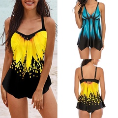 new gradient color European and American plus size skirt bikini split swimwear