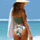 new style European and American swimwear split high waist printing tube top strap bikinipicture9