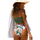 new style European and American swimwear split high waist printing tube top strap bikinipicture10