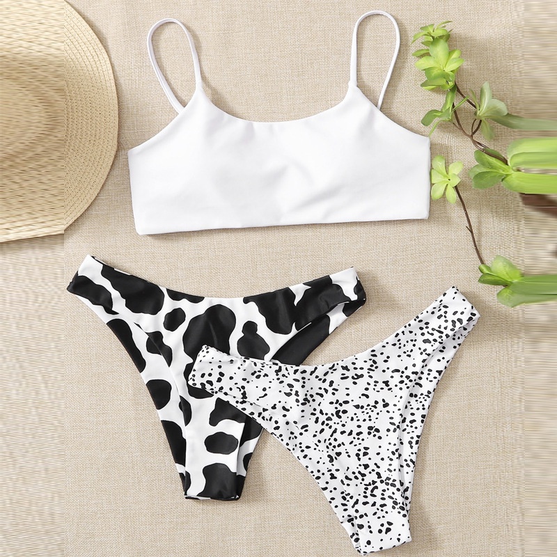 new bikini sexy backless split swimsuit cow leopard spot bikini
