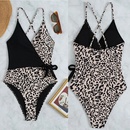Europe and the United States new onepiece swimsuit leopard stitching sexy bikinipicture13