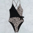 Europe and the United States new onepiece swimsuit leopard stitching sexy bikinipicture14