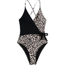 Europe and the United States new onepiece swimsuit leopard stitching sexy bikinipicture16