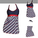 new plus size onepiece swimsuit conservatively thin striped printed sling bikinipicture12