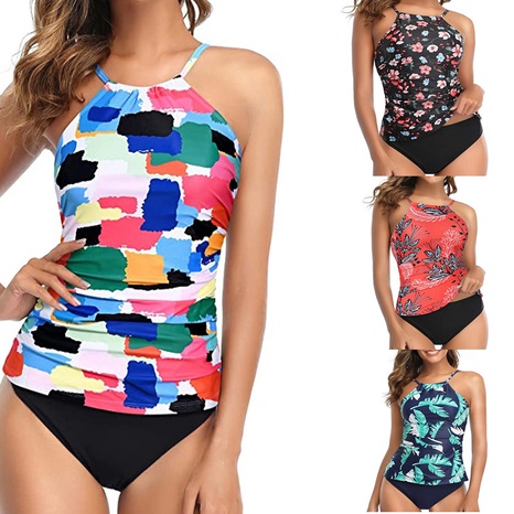 new style European and American style 4-color printing split swimsuit NHHL475923's discount tags