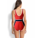 new European and American sexy solid color stitching onepiece swimsuitpicture10