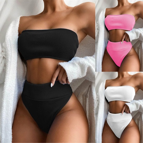new European and American sexy solid color split swimwear NHHL475942's discount tags