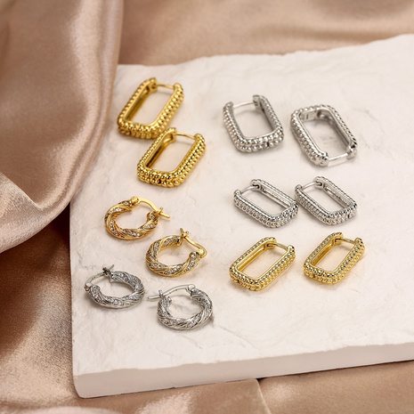 jewelry geometric earrings micro-inlaid zircon fashion earrings jewelry's discount tags