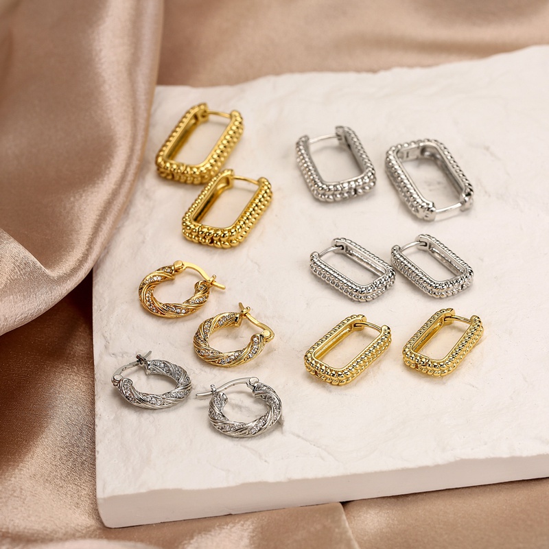 jewelry geometric earrings microinlaid zircon fashion earrings jewelry