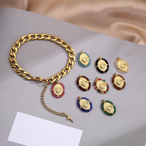 Jewelry Bracelet Handmade Beaded Pendant Bracelet Stained Glass Bracelet's discount tags