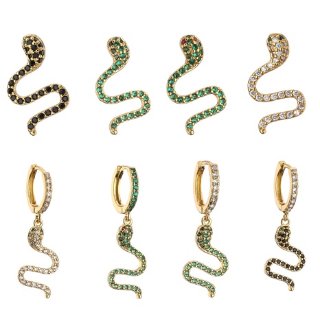 jewelry micro-inlaid zircon serpentine earrings colored diamond earrings jewelry's discount tags