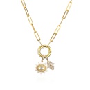 fashion microinlaid zircon palm eye pattern 18k goldplated copper necklace wholesalepicture9
