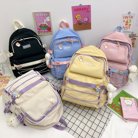 Schoolbag for Women 2021 New Korean Harajuku Style High School Student Backpack Lightweight and Large Capacity Casual Backpack for Women Wholesale's discount tags