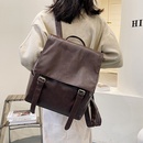 Korean simple pu texture large capacity college style retro British style backpack wholesalepicture9