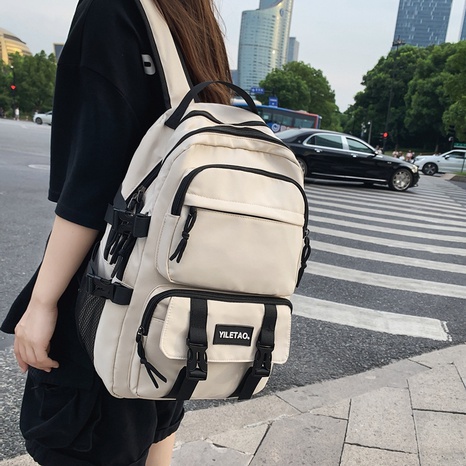 Tooling Style Street Trend Male and Female Students Campus Backpack College Students High School Students Fashion Large Capacity Schoolbag's discount tags