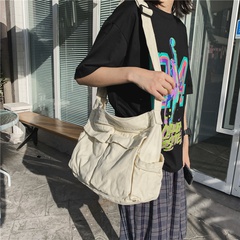 simple shoulder bag large-capacity canvas bag student messenger bag