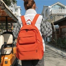 simple double pocket literary canvas bag cute Korean large capacity backpackpicture23