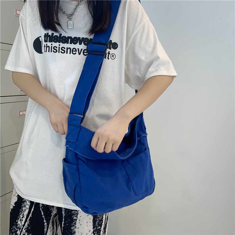 new casual Korean college students class solid color messenger bag wholesale
