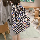Tide brand plaid school bag student backpack high school college student campus hit color backpackpicture45