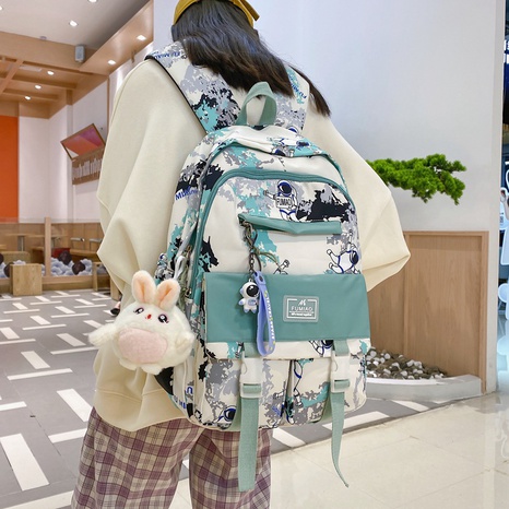 large-capacity backpack junior high college school bag Korean high school students light and casual's discount tags