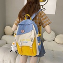 INS Juniors Schoolbag Womens KoreanStyle Contrast Color Backpack High School Student Fresh Backpack Girlish Style Backpackpicture29